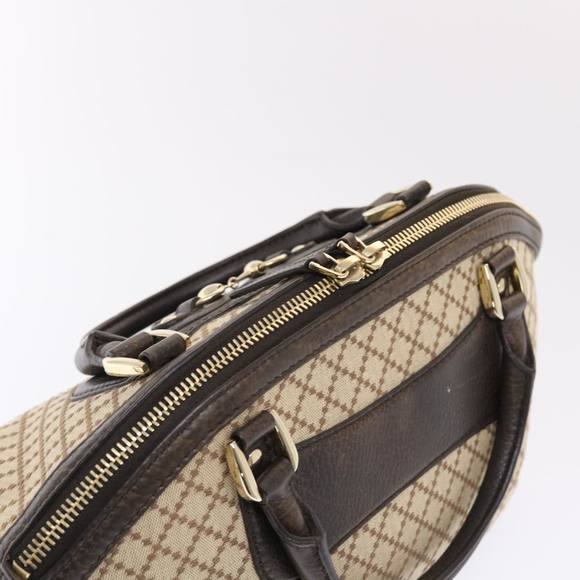 GUCCI Diamante Hand Bag Canvas Leather 2way Brown Beige 247286 Auth tb817 - Picture 6 of 16